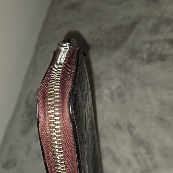 Dior Burgundy Patent Leather Embossed Wallet - Picture 6 of 13